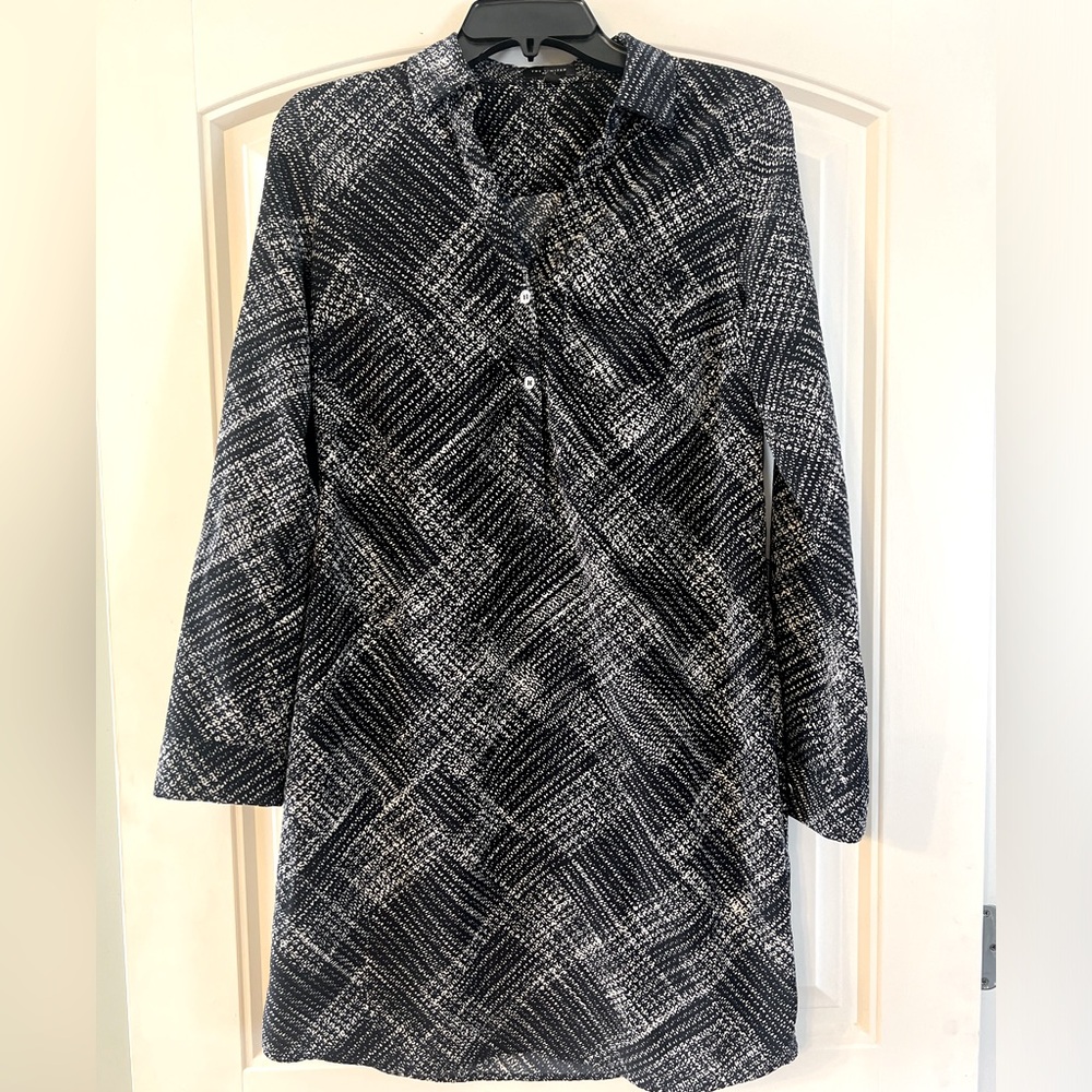 The Limited Ashton Navy Blue Shirt Dress Collared Long Sleeve Career Women S